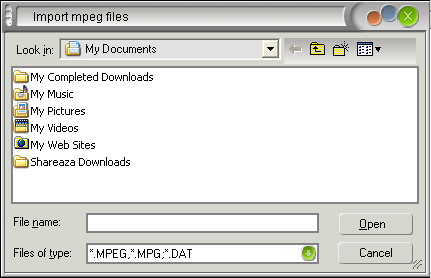 Import MPEG files