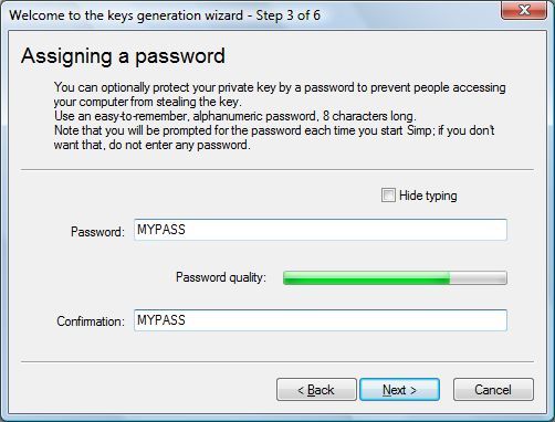 Setting a password
