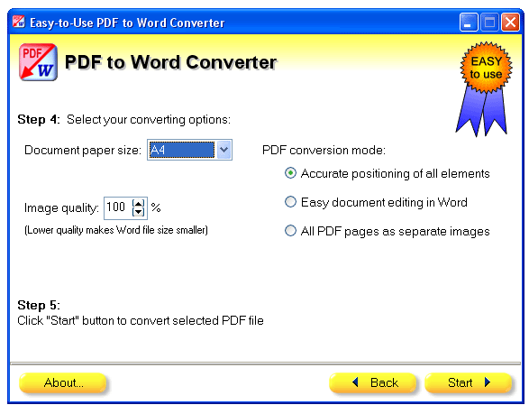 select converting options