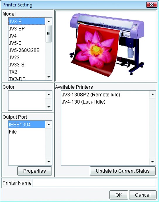 Printer Settings Window