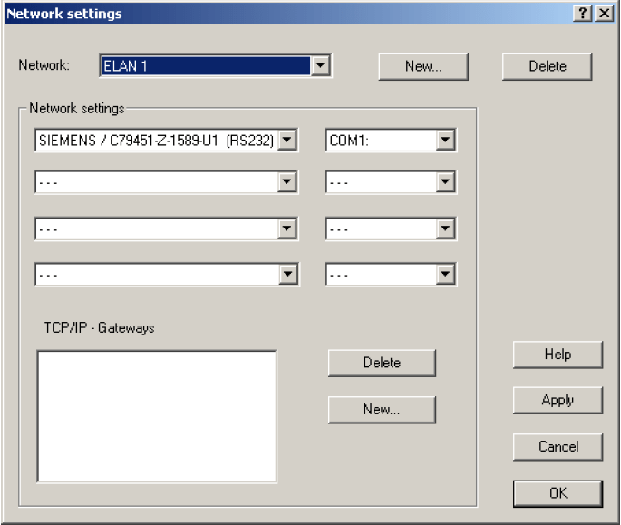 Network Settings Window