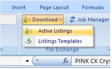eBay Excel Add-in SnapShot