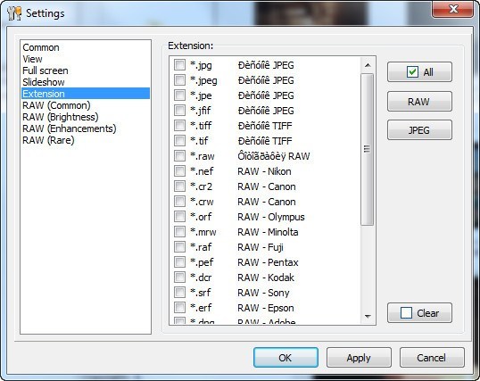 Extensions Settings