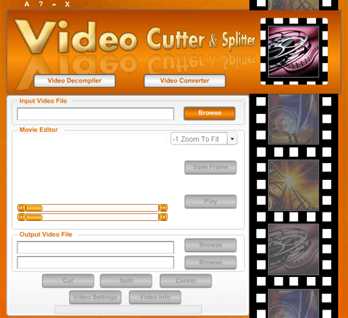 Video Cutter and Splitter Window