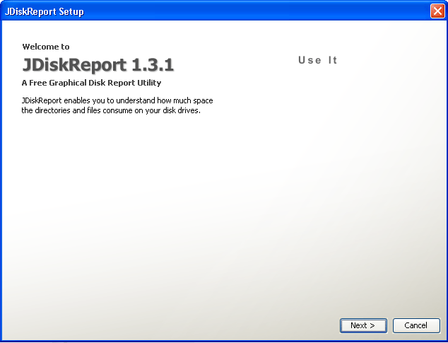 JDiskReport setup screen