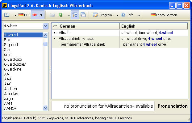 German To English Mode