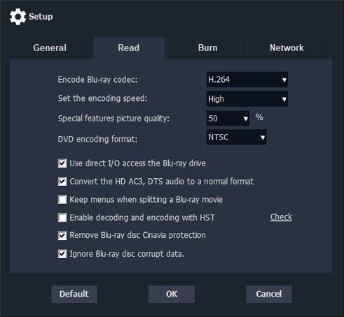 Blu-ray Read setting