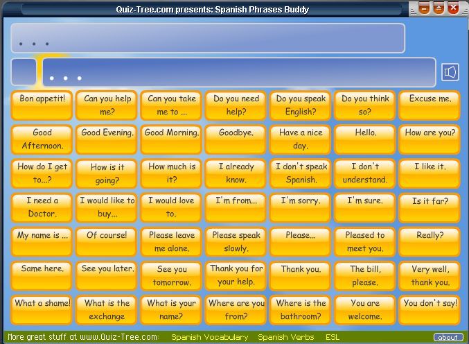 Spanish Phrases Buddy-Main window