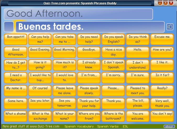 Spanish Phrases Buddy-Example of a greeting phrase