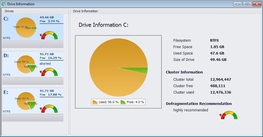 Drive Information Window