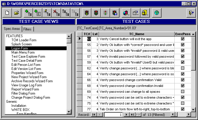 TCM Main Window