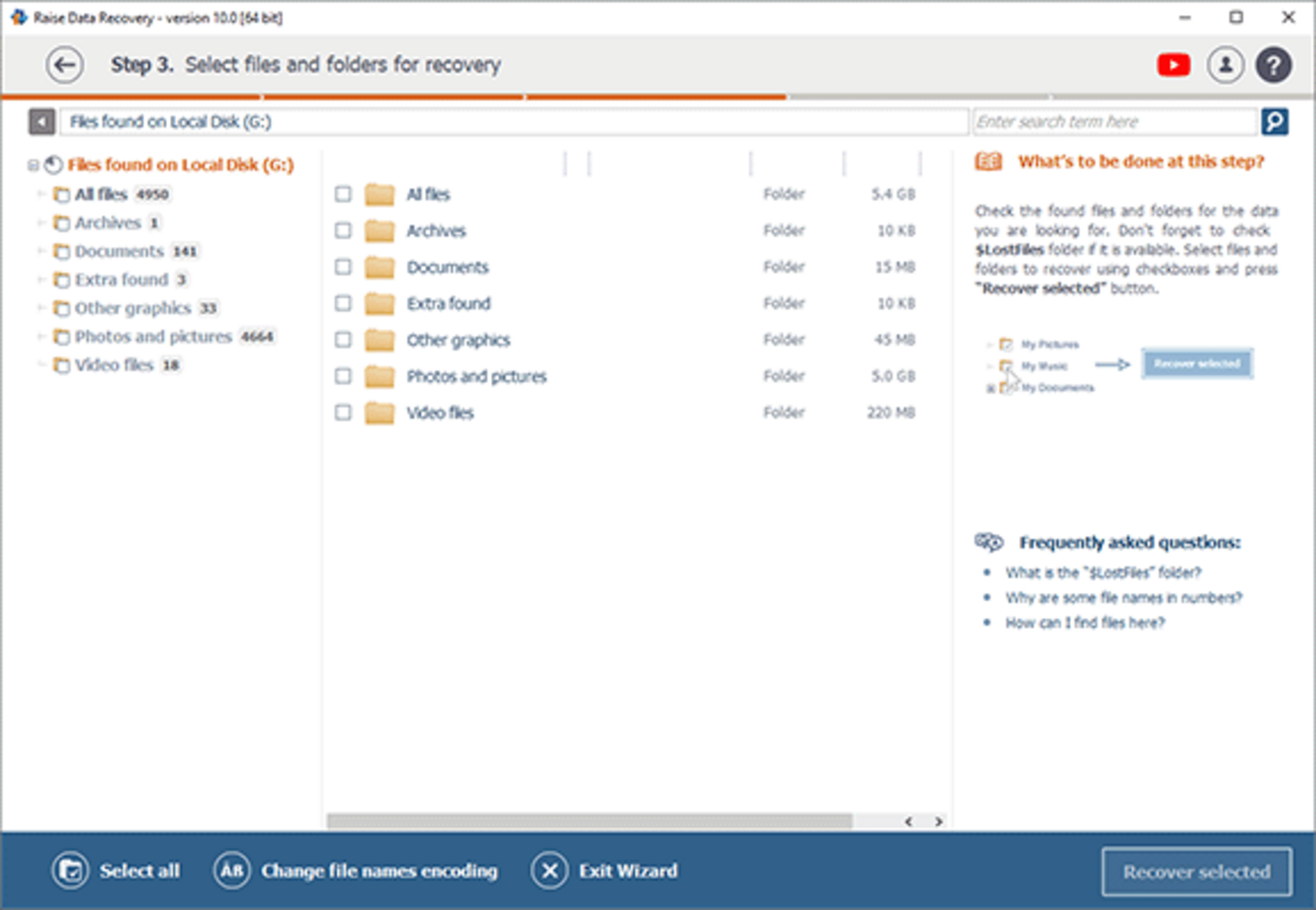 Classification of files by types