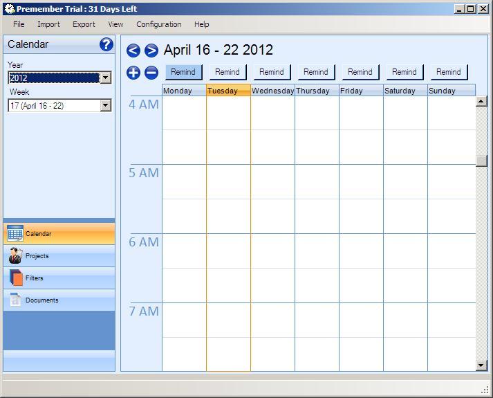 Main Interface - Calendar View