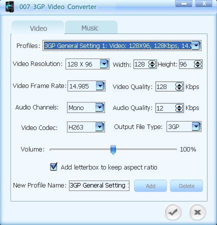 Video file parameters
