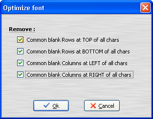 Optimize Fonts window