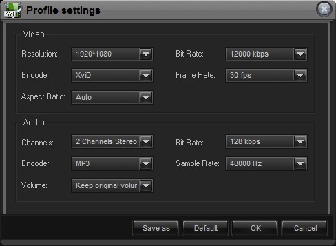 Profile settings