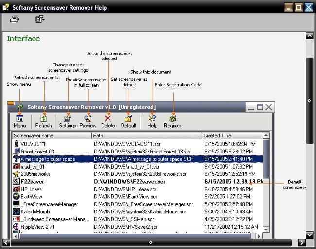 Screensaver Remover Help