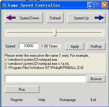 Game Speed Controller Menu