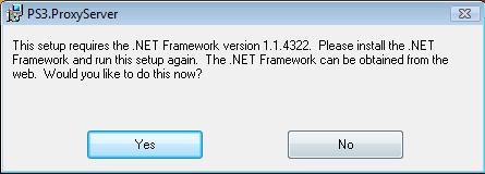 It requires net framework 1.1