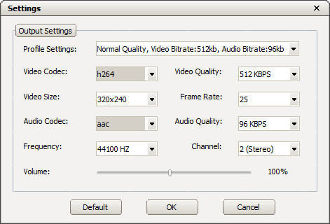 Configuring Output File's Settings