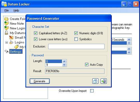 Password Generator Settings