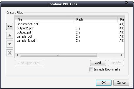 Combining PDF files