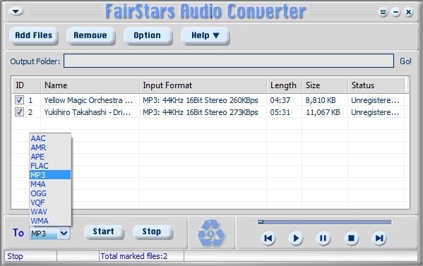 File and Format Selection