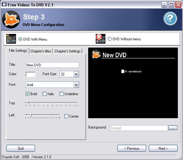 Step 3: Configure DVD Menu
