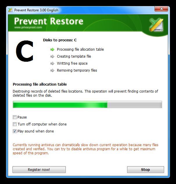 Prevent restore