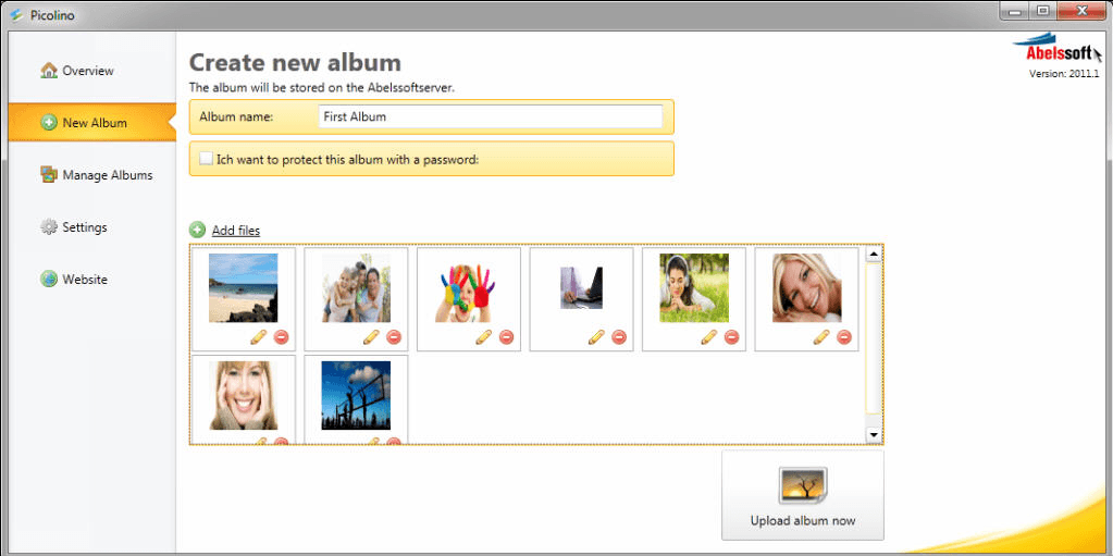 Creating new album window