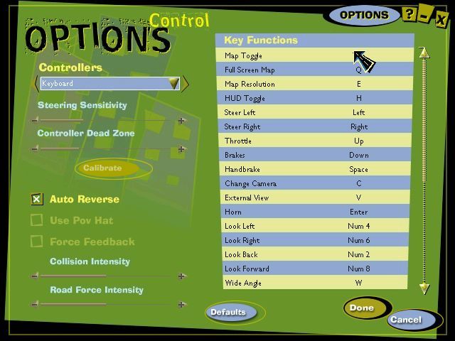 Control options