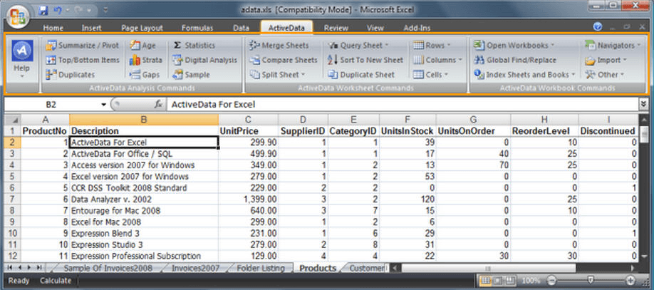 ActiveData For Excel