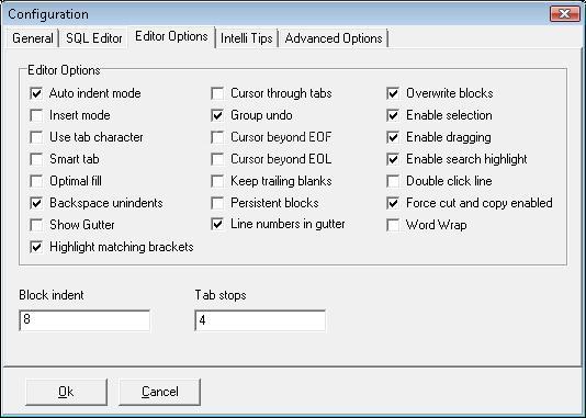 Editor settings