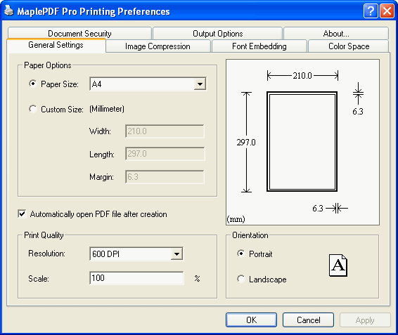 Printing preferences