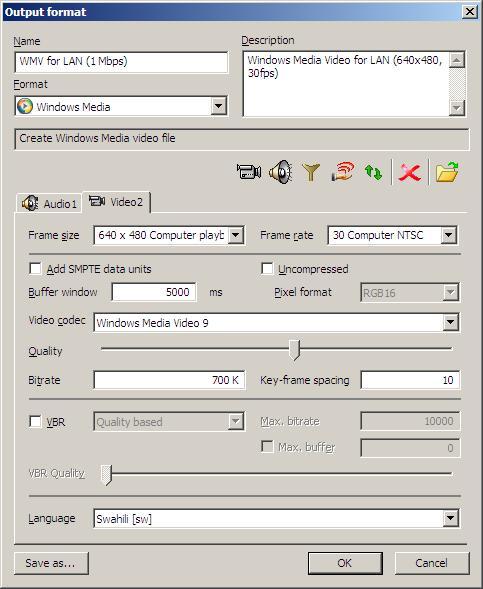 Output Format Editor