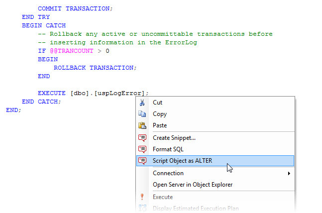 Script as ALTER straight from a query