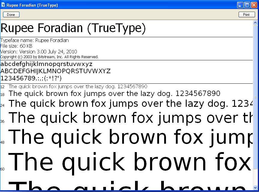 text sample window