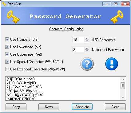 Generated Passwords