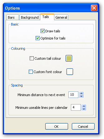 Options window