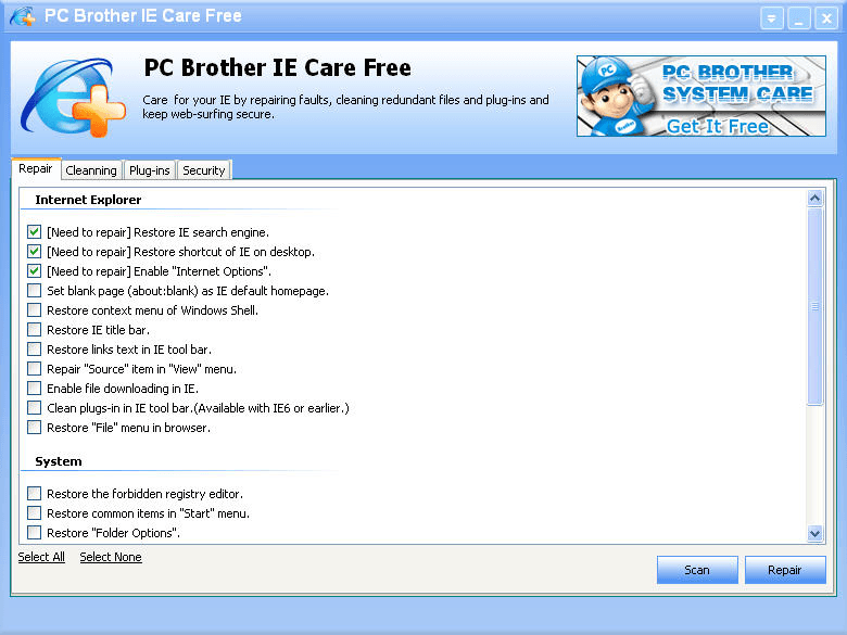 PC Brother IE Care