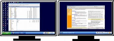 The taskbar on two monitors