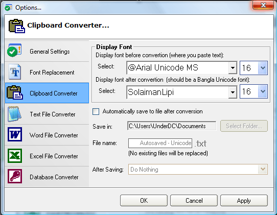 Clipboard converter