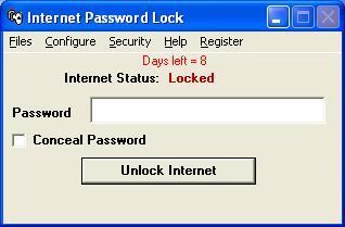 Internet locked with a password