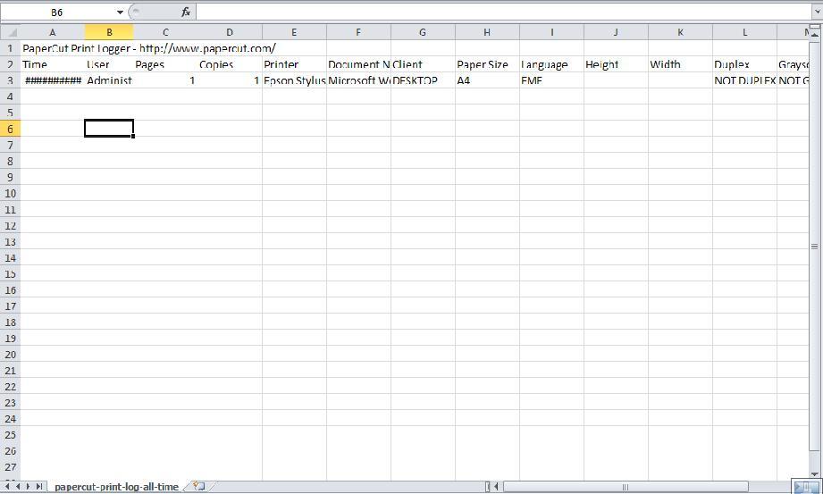 Excel log