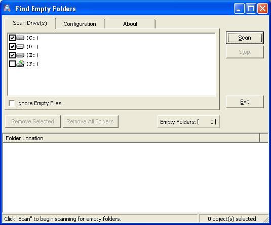Empty folders scanner