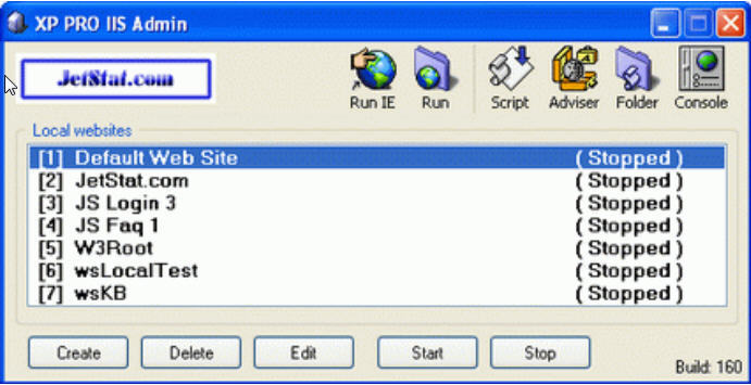 XP Pro IIS Admin - General view