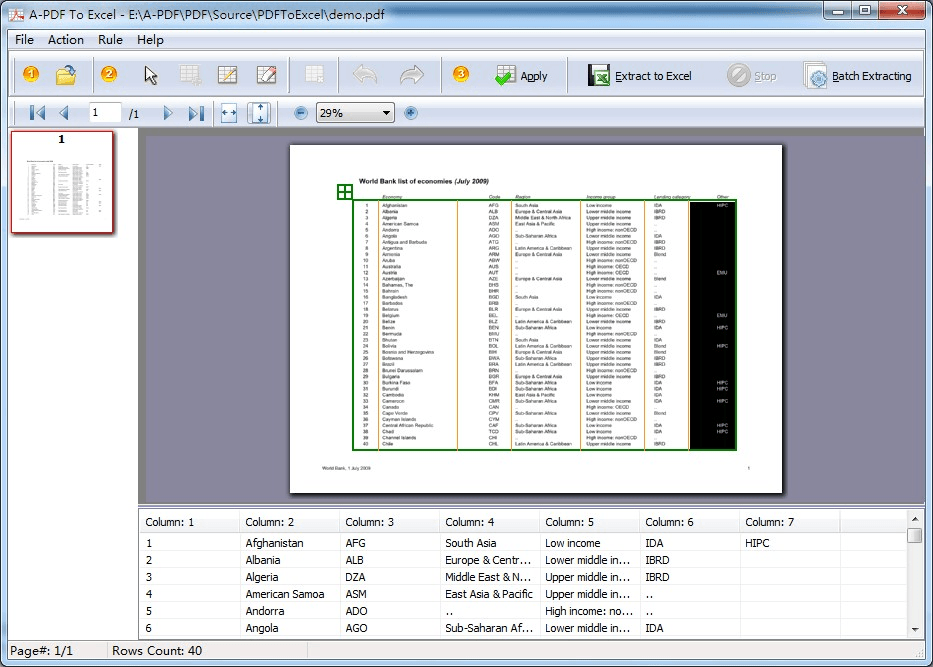 A-PDF To Excel General View