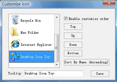 Customize icon panel