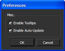 Preferences window