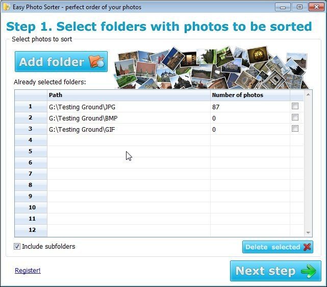 Folder Selection